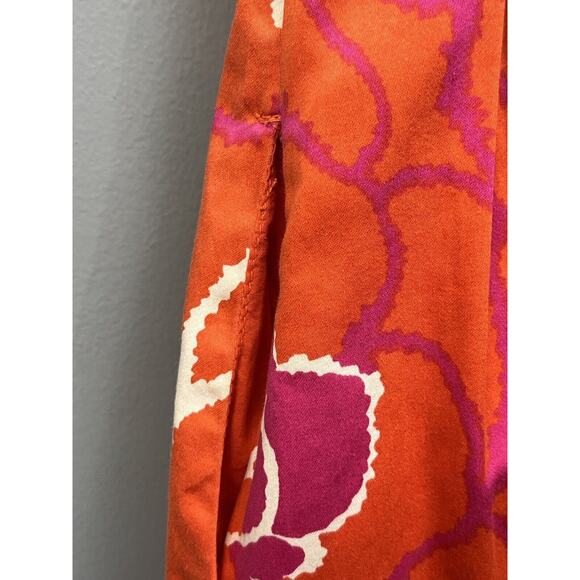 Tulle Dress Womens Small Orange Pink Sleeveless Pockets Button Lace‎ up back - Picture 5 of 8